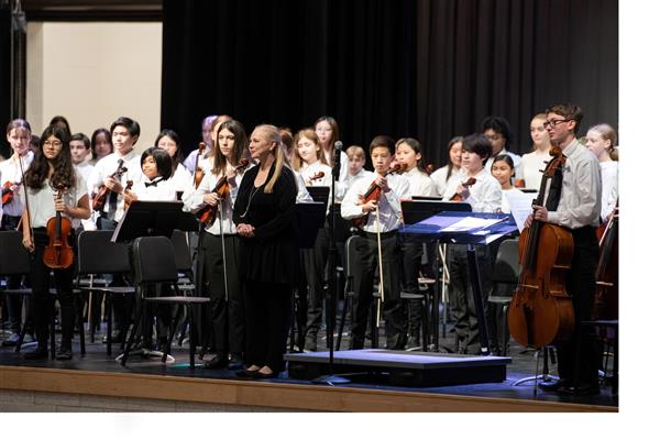 Students performing at the 2023-2024 All County Orchestra Concert